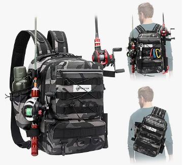 Fishing Backpack with Rod Holder